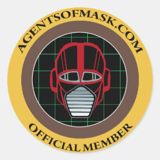 Agent till M.A.S.K. Officiell Badge Sticker Runt Klistermärke