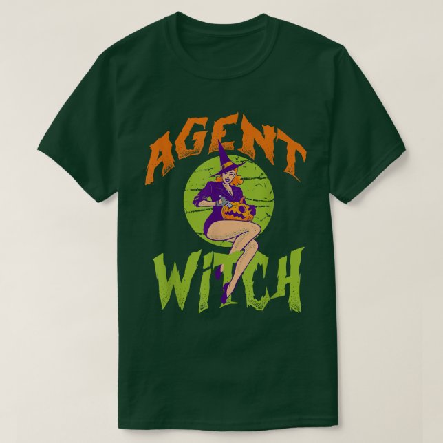Agent Witch - Funny Agent Halloween T Shirt (Design framsida)