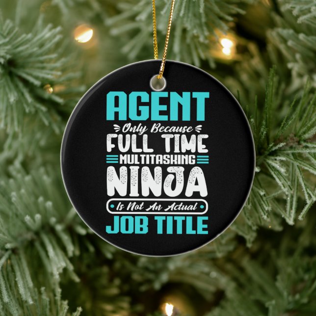 Agent yrkestitel Yrke Funny Agent Skills Julgransprydnad Keramik (Träd)