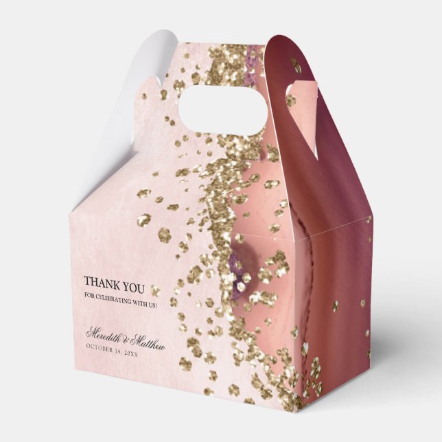  agenten guld Glitter i Bröllop Presentaskar (Framsidan Sidan)