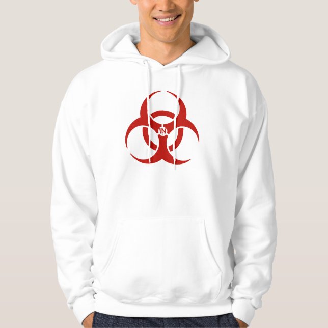 Agenter i röd Biohazard utformar grundläggande Tröja Med Luva (Framsida)