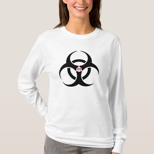 Agenter i röda Biohazarddamer AA Hoody långa Sleev Tee Shirt (Framsida)