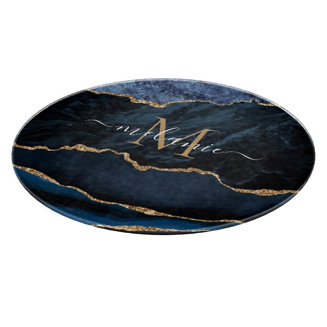 Agera eget namn för blå Guld-marble-skärskivor (Hörn)