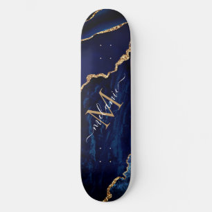 Agera flottblått Guld Ditt namn Brev Skateboard