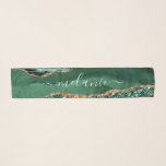 Agera Grönt Glitter Marble Scarf Namn Text Sjal<br><div class="desc">Agate Grönt Guld Geode Marble Custom Name Emerald Gnistra Personlig Birthday - Annibröllopsdag eller Bröllop Gift / Supparly - Add Your Name - Text or Remove - make Your Speciell Gift - Resize and move and remove and add text / inslag with Custzation Glitter. Utformning efter MIGNED. Se mina andra...</div>