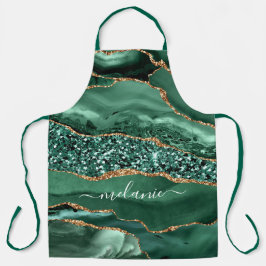 Agera Grönt Guld Glitter Geode Marble ditt namn