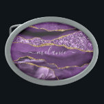 Agera Lila Guld Bälte Buckle med eget namn<br><div class="desc">Personligens anpassade namnbyte Bälte med Agate Lila Violet Guld Geode Marble Bälte Buckles - Din födelsedag - Årsdag eller Bröllop Gift / Supparly - Add Your Name - Text or Remove - make Your Speciell Gift - Resize and move or remove and add text / Glitter with Customization inslag. Välj...</div>