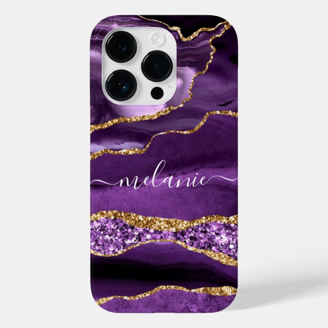 Agera Lila Guld Glitter iphone case (Baksida)
