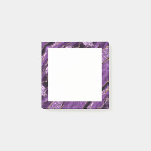 Agera Lila Guld Glitter Marble Sticky Notes Post-it Block