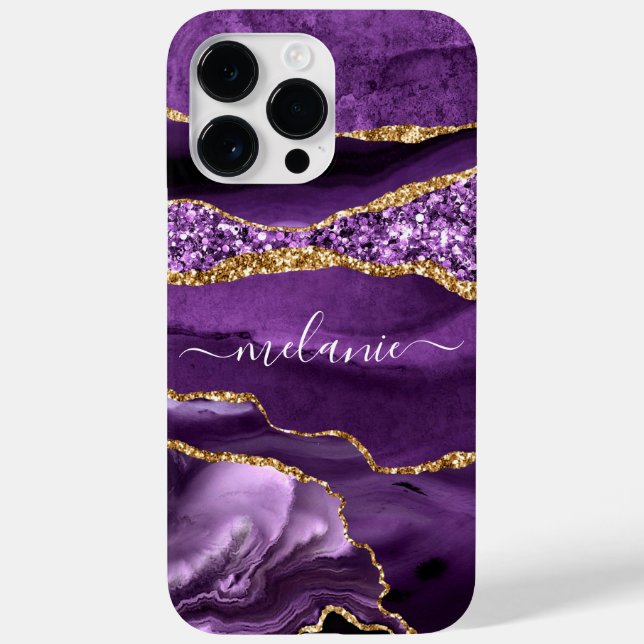 Agera Lila Guld Marble Custom Name iphone case (Baksida)