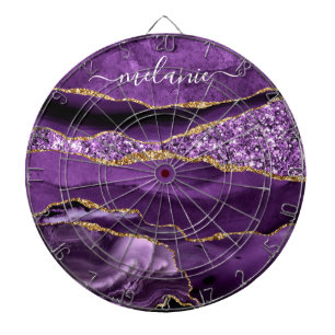 Agera Lila Violet Guld Custom Name Dart Board Darttavla