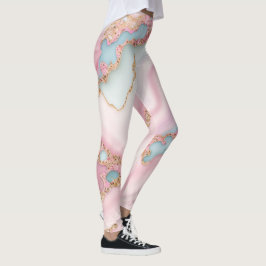 Agera marble Modern Blue Rosa Guld Collection Leggings