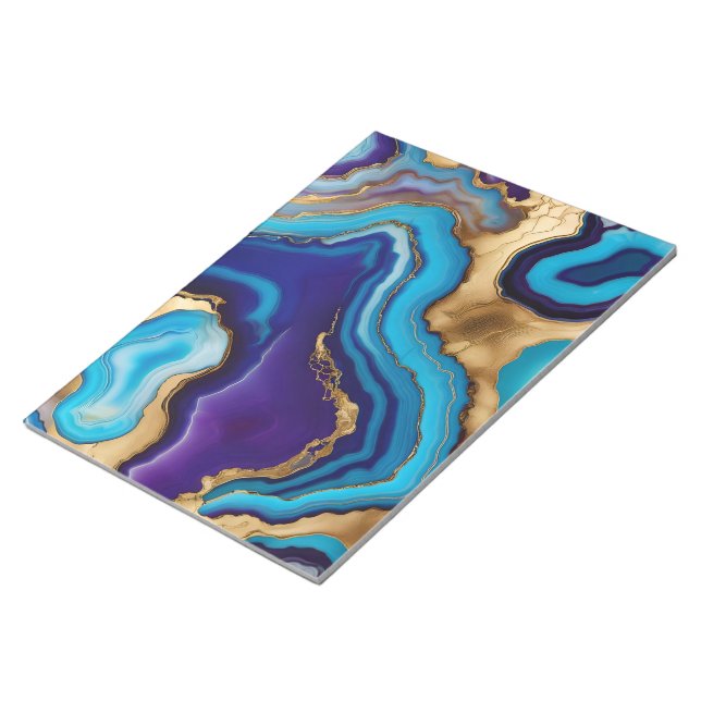 Agera marble Modern design i Lila Guld Blue Anteckningsblock (Vinklad)