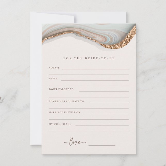 Agera marble stone Bride to be Advice Card Tack Kort (Framsida)