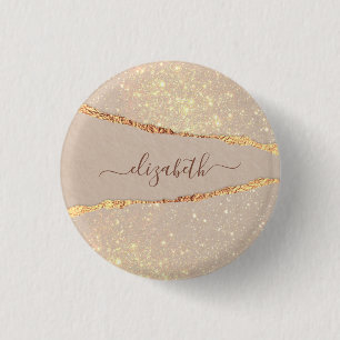 Agera marble stone glitter ro namn knapp