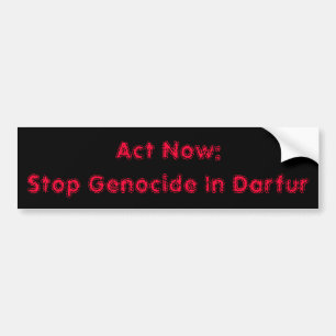 Agera nu: Stoppa folkmordet i Darfur Bildekal
