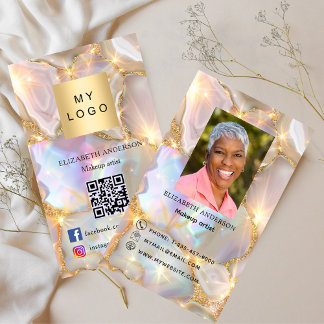 Agera opal logotyp fotot Qr-kod social-mediapremie Visitkort