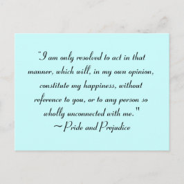 Agera på ett sätt som ger lycka Jane Austen Vykort