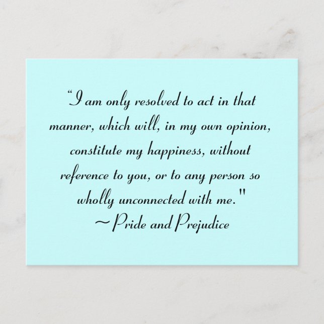 Agera på ett sätt som ger lycka Jane Austen Vykort (Framsida)