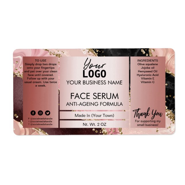 Agera Ro Guld med oljesummet Glitter Ansikte Fraktsedel (Framsidan)