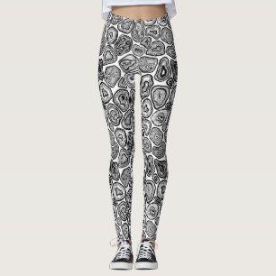 Agera segment i svartvitt leggings