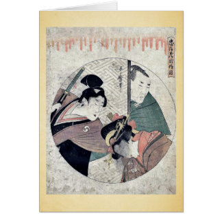 Agera två av Chushinguraen vid Kitagawa, Utamaro Hälsningskort