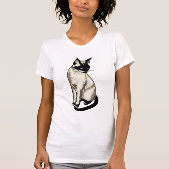 Agerande siamesisk kattkonst för kattfanciers Shir T Shirt (Framsida)