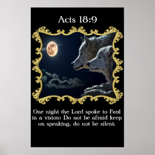 Agerar 18:9 Vargar tittar i fullt måne. Poster