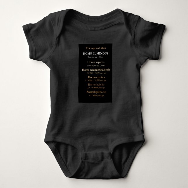 Ages Of Man Baby One-Piece Bodysuit T Shirt (Framsida)