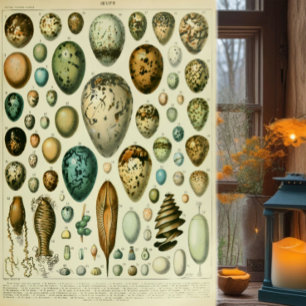 Ägg antikt illustration av naturhistoria millot poster