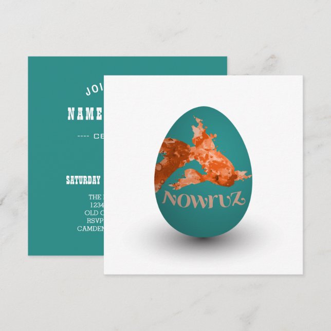 Ägg av guldfisk inbjudningar (Fram/baksida)