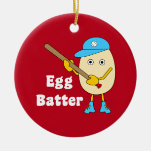 Ägg Batter Egghead Ceramic Ornament