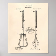 Ägg Beaters 1874 Patent Art - Old Peper