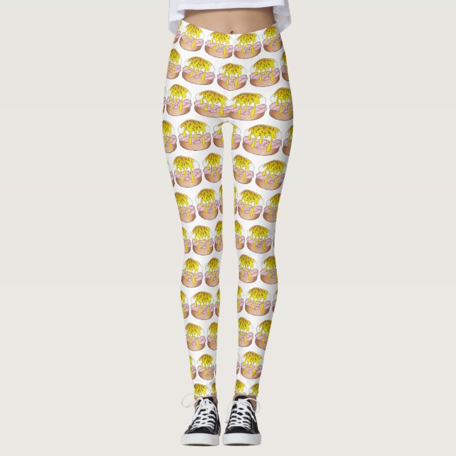 Ägg Benedict Middag Breakfast Food Egg Foodie Leggings (Framsida)