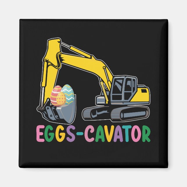 Ägg Cavator Påskäggjakt Grävmaskin Magnet (Framsidan)