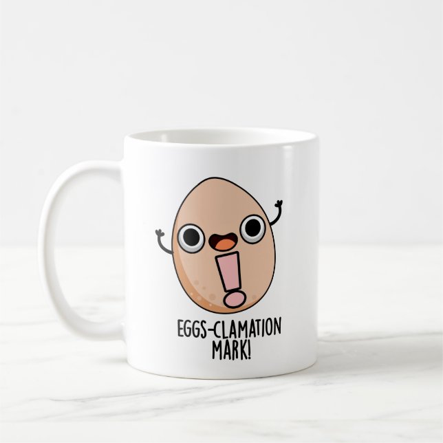 Ägg-clamation Mark Funny Egg Pun Kaffemugg (Vänster)