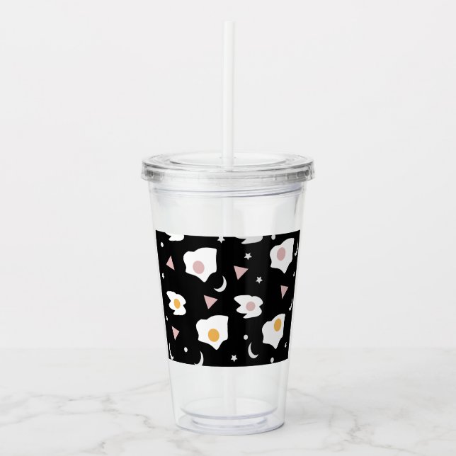 Ägg Dinner Måne Confetti Mönster Take Away Mugg (Framsida)