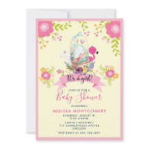Ägg, Flamingo, Kanin och Blommor Baby Shower