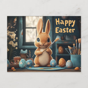 Ägg för färgning av Cute Påskhare: Springtime Art Helg Vykort
