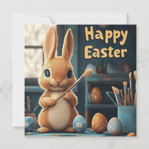 Ägg för färgning av Cute Påskhare: Springtime Art Julkort