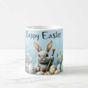 Ägg för färgning av Cute Påskhare: Springtime Art Kaffemugg