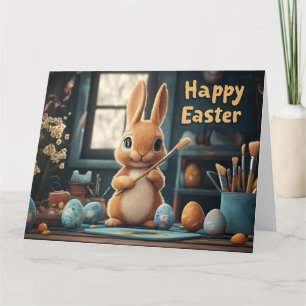 Ägg för färgning av Cute Påskhare: Springtime Art Kort
