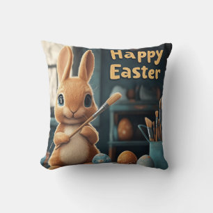 Ägg för färgning av Cute Påskhare: Springtime Art Kudde