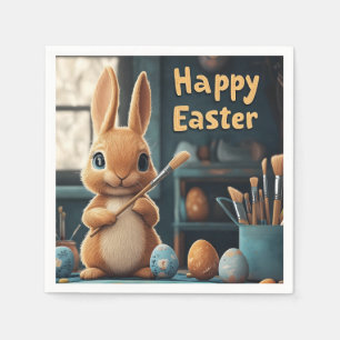 Ägg för färgning av Cute Påskhare: Springtime Art Pappersservett