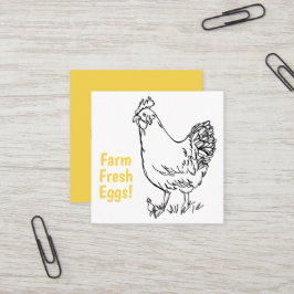 Ägg för försäljning av kyckling Färsk Gult svart Fyrkantigt Visitkort