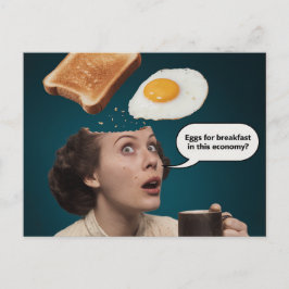 Ägg för frukost, ekonomisk, kvinnlig kaffekaffe Su Vykort