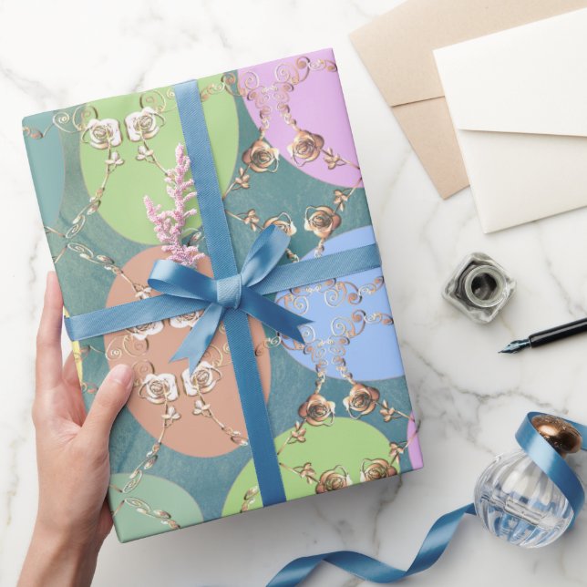 Ägg från påsk Ro på blå Grönt Presentpapper (Gifting)