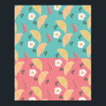 Ägg Fried Breakfast Croissant Vintage Pop Art Poster<br><div class="desc">Art Print for Kitchen with Eggs and Croissant</div>