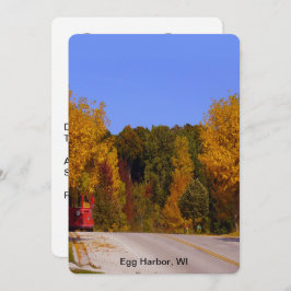 Ägg Harbour, WI Fall Season med Trolley Car Inbjudningar