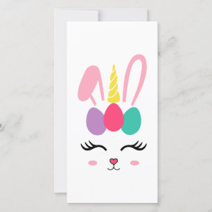 Ägg Headband Cute Påskhare Girl Öron Ansikte Julkort